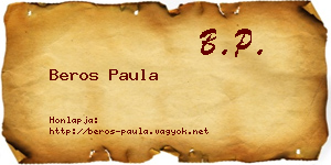 Beros Paula névjegykártya