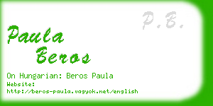 paula beros business card